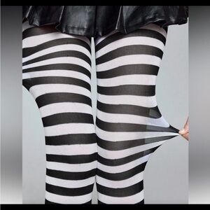 Black and White Striped Tights